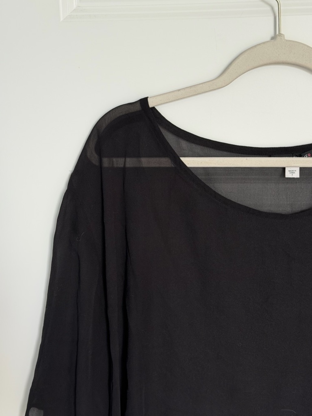 Eileen Fisher Black Sheer Crop Women's Top Size Small 54581 - Picture 4 of 15